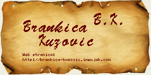 Brankica Kuzović vizit kartica